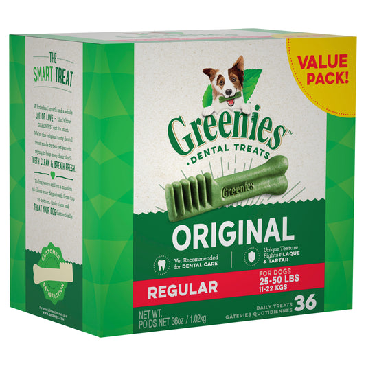 GREENIES Original Dental Regular Dental Dog Treats 36 pack