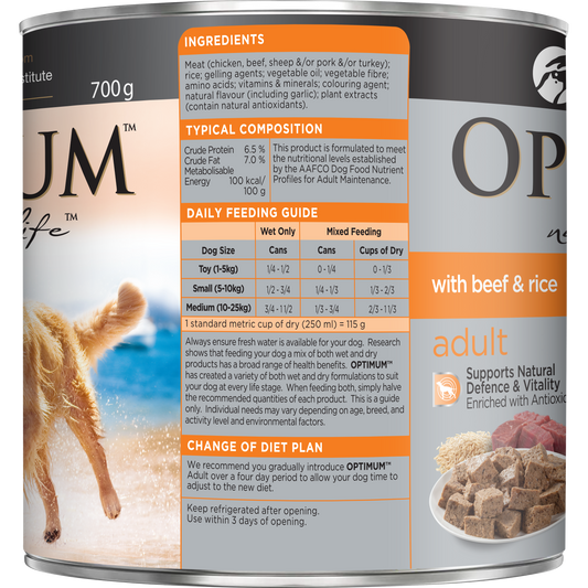 OPTIMUM™ Adult Beef & Rice Cans